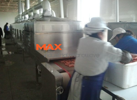 Microwave Dry and Sterilize Shrimp in Food Application